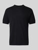 AlphaTauri T-Shirt mit Leinen-Anteil und Label-Detail Modell 'FASHI' Black