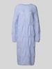Pieces Relaxed fit gebreide jurk met wol, model 'JENNA' Lichtblauw