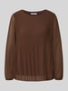 ZABAIONE blouse met lange mouwen van viscosemix model 'EVA' Donkerbruin