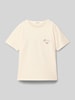 Jack & Jones T-Shirt mit Label-Print Modell 'ALMERIA' Ecru