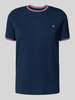 Christian Berg Men T-shirt met ribboorden Donkerblauw