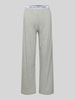 Polo Ralph Lauren Straight Leg Pyjama-Hose mit elastischem Label-Bund Hellgrau Melange