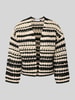 Jake*s Casual Strickjacke in Crochet-Optik Ecru