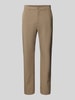 BOSS Green Regular Fit Stoffhose mit Bügelfalten Modell 'Commuter' Beige