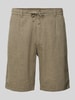 Lindbergh Regular Fit Bermudas aus Baumwoll-Leinen-Mix Oliv