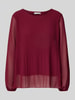 ZABAIONE Blouse met lange mouwen met plissévouwen en ronde hals Bordeaux