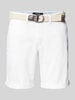 MCNEAL Slim fit bermuda met riem Wit