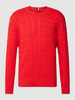 Tommy Hilfiger Strickpullover mit Zopfmuster Rot