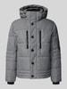 Tom Tailor Gewatteerd regular fit jack met afneembare capuchon Middengrijs