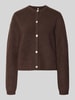 PIECES Strickjacke mit Woll-Anteil Modell 'SILLY' Mittelbraun Mel