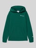 CHAMPION Bluza z kapturem, wyhaftowanym logo i kieszenią kangurką Ciemnozielony