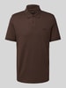 BOSS Orange Regular fit poloshirt met labelstitching, model 'Interlock' Donkerbruin