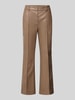 OPUS PANTS Loose Fit Pants in Leder-Optik Modell 'Luane' Taupe