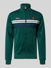 Ellesse Sweatjack met labelpatch, model 'VICENZA TRACK' Donkergroen