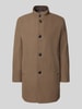 bugatti Kurzmantel mit Stehkragen und Knopfleiste Beige