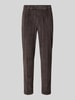 Zuitable Slim fit broek van katoenmix in corduroy look model 'Cliffer' Donkerbruin