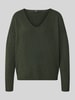 ONLY Sweter o kroju relaxed fit z dekoltem w serek Oliwkowy melanż