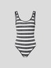 Balmain Badeanzug mit Streifenmuster Schwarz