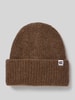 OPUS Czapka beanie z detalem z logo model ‘Afello’ Średniobrązowy