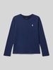 Polo Ralph Lauren Teens Shirt met lange mouwen en labelstitching Marineblauw