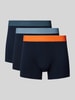 Schiesser Boxershort met elastische band met label in een set van 3 stuks Marineblauw