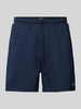 Tommy Jeans Regular fit sweatshorts van katoenmix met logostitching Marineblauw