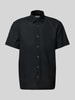 JOOP! Jeans Regular Fit Freizeithemd aus Leinen-Baumwoll-Mix Black