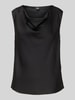 BOSS Regular Fit Seidenblusentop mit Wasserfall-Ausschnitt Black