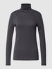 QS by s.Oliver Shirt met lange mouwen en col, model 'Rolli' Antraciet
