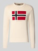 Napapijri Strickpullover mit Rundhalsausschnitt Modell 'MURA' Offwhite