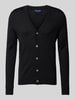 Christian Berg Men Slim fit cardigan van wolmix met V-hals Zwart