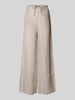 Christian Berg Woman Wide Leg Leinenhose mit Eingrifftaschen Beige