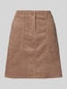 OPUS Minirok met steekzakken, model 'Reah' Middenbruin