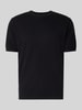Christian Berg Men T-Shirt mit geripptem Rundhalsausschnitt Black