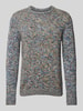 Christian Berg Men Gebreide pullover met ronde hals Jeansblauw