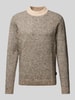 Jack & Jones Sweter z dzianiny z detalem z logo model ‘COSPACE’ Złamany biały