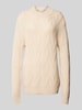 SELECTED HOMME Oversized gebreide pullover met ribboorden, model 'CARIS' Offwhite