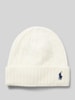 Polo Ralph Lauren Czapka beanie z wyhaftowanym logo Złamany biały