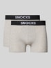 Snocks Slim Fit Boxershorts mit Logo-Detail im 2er-Pack Mittelgrau Melange