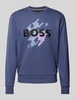 BOSS Sweatshirt mit Label-Stitching Modell 'Soleri' Marine