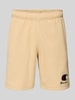 CHAMPION Sweatshorts mit Logo-Stitching und elastischem Bund Beige