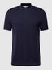 SELECTED HOMME Poloshirt mit kurzer Knopfleiste Modell 'BERG' Blau Melange