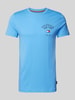 Tommy Hilfiger T-shirt met labelprint Oceaanblauw