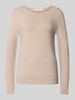 Christian Berg Woman Regular fit gebreide pullover van viscosemix met boothals Metallic beige gemêleerd