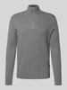 Only & Sons Regular Fit Strickpullover aus Baumwoll-Mix Modell 'PHIL' Mittelgrau Melange