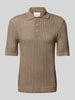 Jack & Jones Premium Poloshirt mit Strukturmuster Modell 'JOEL' Taupe