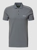 BOSS Green Poloshirt met labelprint, model 'Paule Mirror' Antraciet