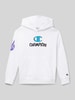 CHAMPION Bluza z kapturem z nadrukiem z logo Biały