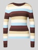 ONLY Regular fit pullover van viscosemix model 'IBI' Chocoladebruin