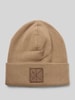 CK Calvin Klein Mütze aus Viskose-Mix mit Logo-Patch Modell 'Bea' Taupe